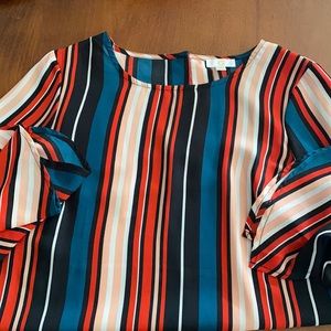 Long sleeve colorful blouse